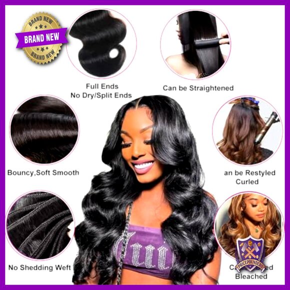 Body Wave Human Hair Bundles 16 18 20 Inch Brazilian Virgin Hair 3 Pack main image 4